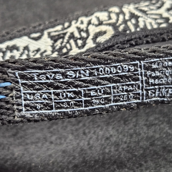 Teva Mush Mandalyn Wedge Sandal‎ Womens 8 Black Floral Pattern Flip Flops - Picture 10 of 11